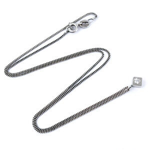 Vintage Sterling Silver 925 0.7mm Curb Chain Necklace 16.25"